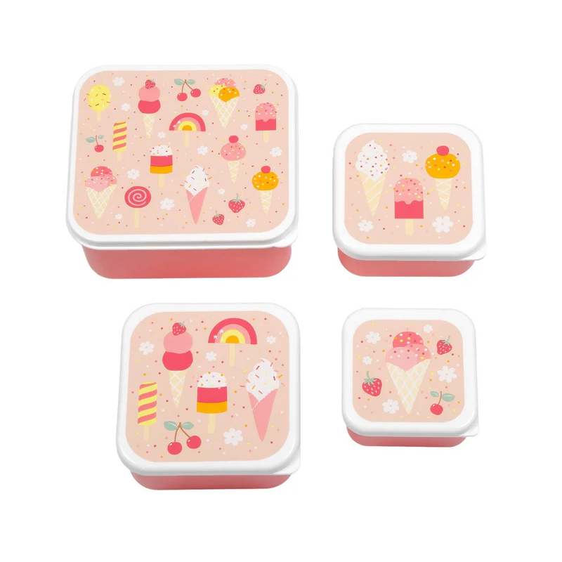 Set De 4 Fiambreras Infantiles Helados De Prooptim