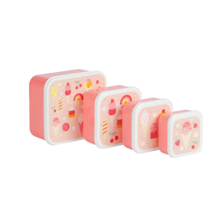 Set De 4 Fiambreras Infantiles Helados