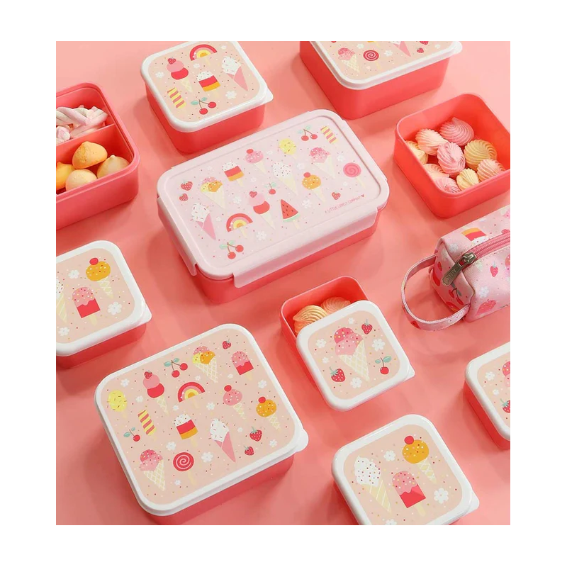 Set De 4 Fiambreras Infantiles Helados
