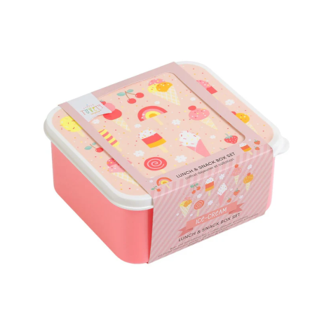 Set De 4 Fiambreras Infantiles Helados