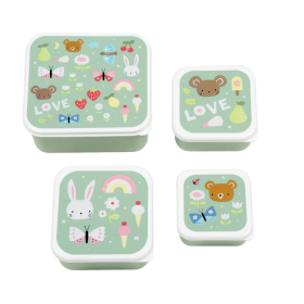 Set De 4 Fiambreras Infantiles Ositos Joy De Prooptim