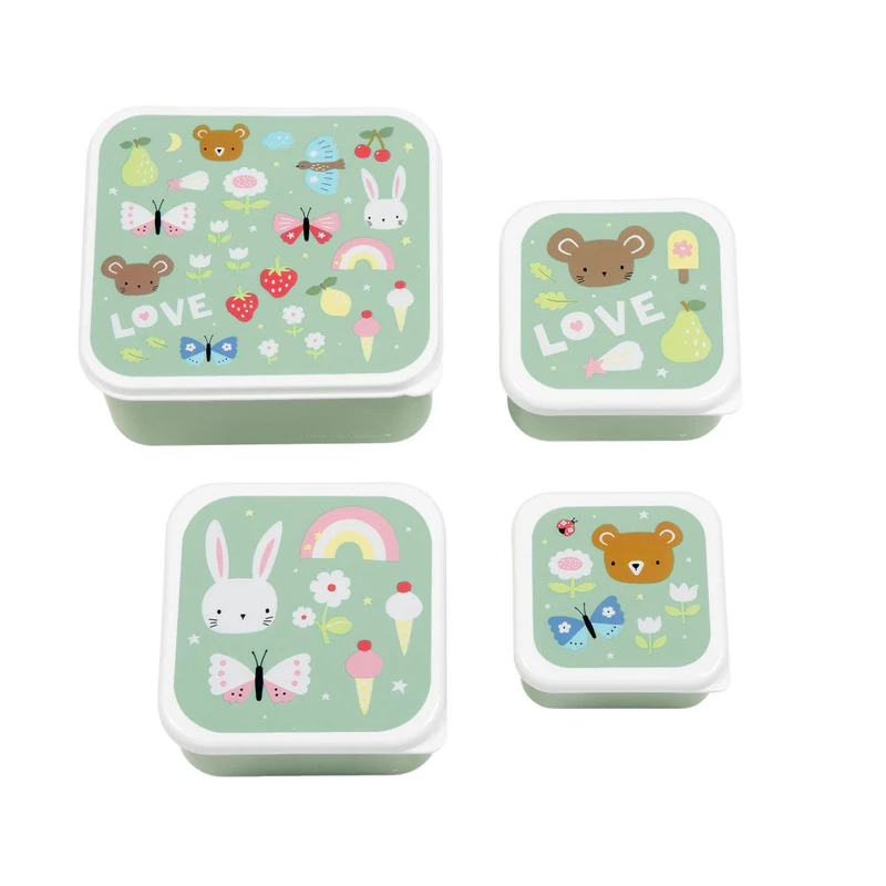 Set De 4 Fiambreras Infantiles Ositos Joy De Prooptim
