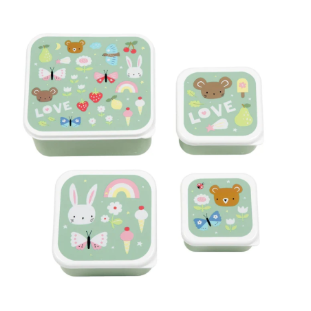 Set De 4 Fiambreras Infantiles Ositos Joy De Prooptim