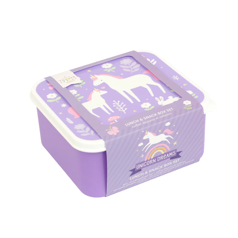 Set De 4 Fiambreras Infantiles Unicornios