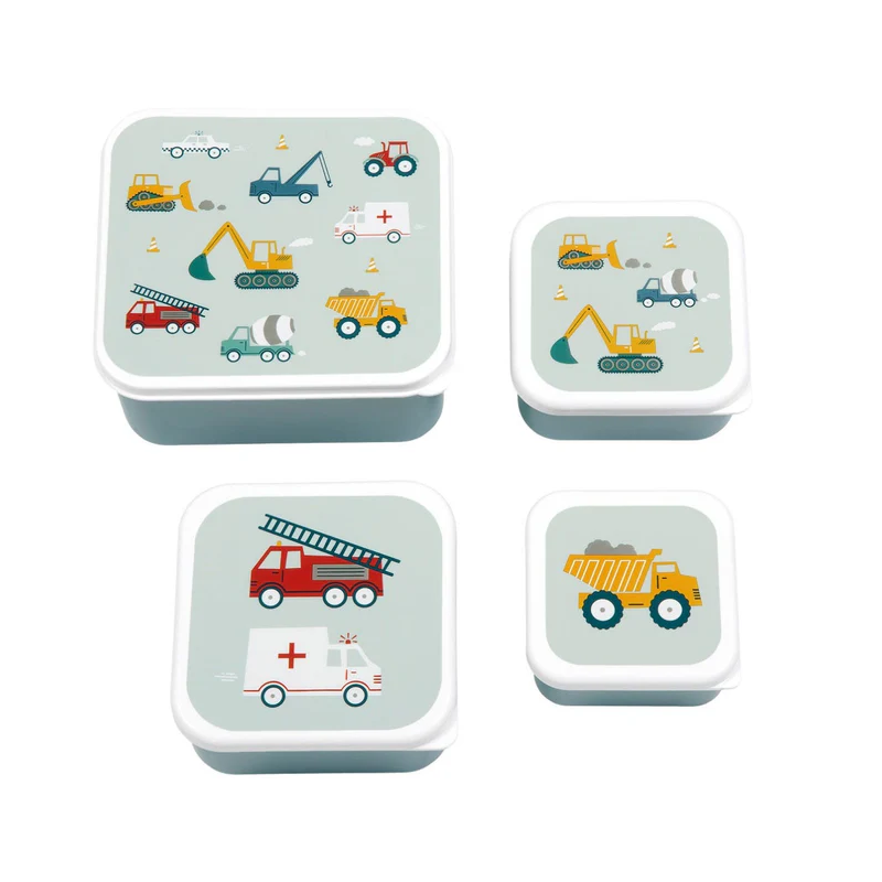 Set De 4 Fiambreras Infantiles Vehículos De Prooptim