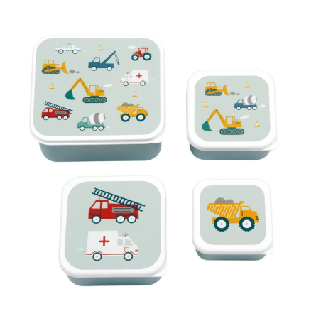 Set De 4 Fiambreras Infantiles Vehículos De Prooptim