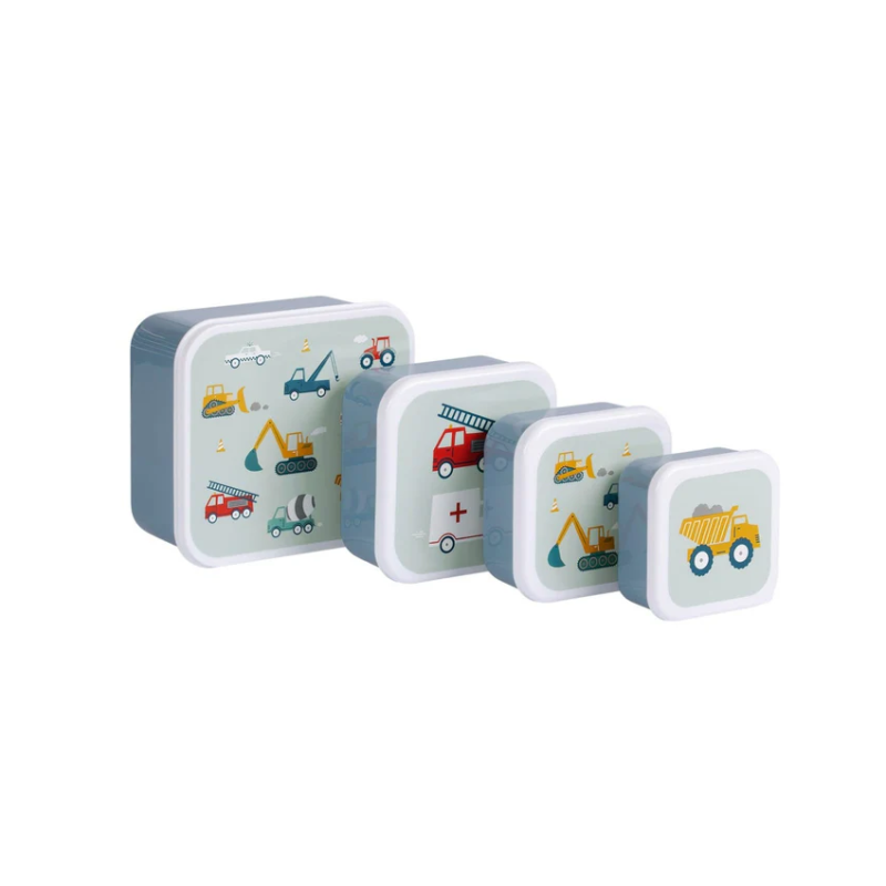 Set De 4 Fiambreras Infantiles Vehículos