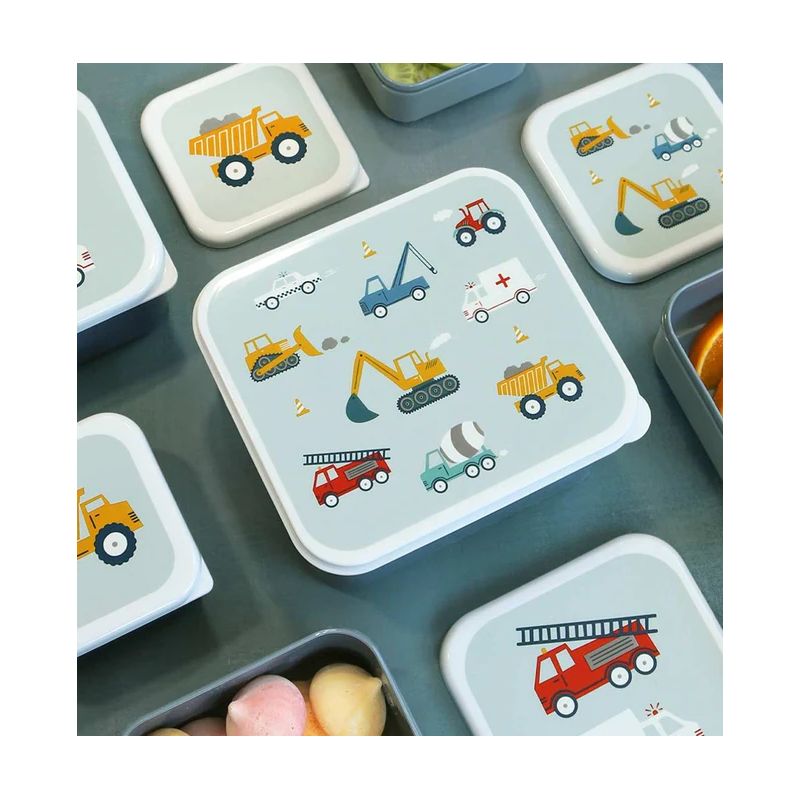 Set De 4 Fiambreras Infantiles Vehículos