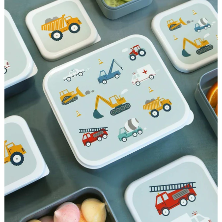 Set De 4 Fiambreras Infantiles Vehículos