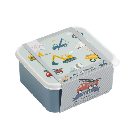 Set De 4 Fiambreras Infantiles Vehículos