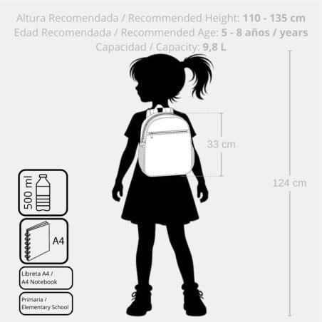 Mochila Escolar Enso Hearts Adaptable A Carro 33 Cm