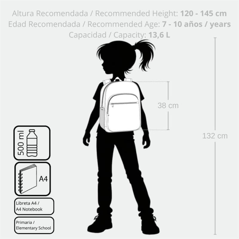 Mochila Escolar Enso Hearts Adaptable A Carro 38 Cm