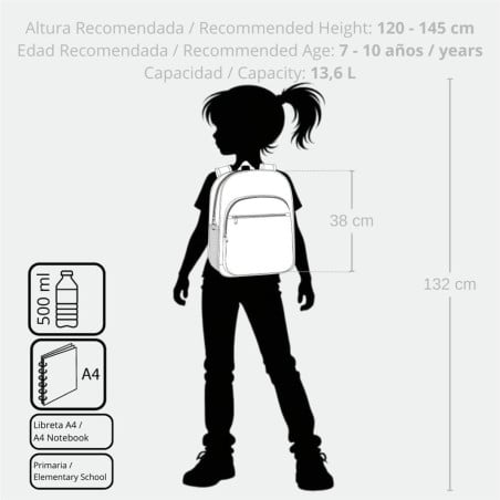 Mochila Escolar Enso Hearts Adaptable A Carro 38 Cm