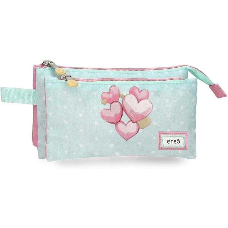 Estuche 3 Compartimentos Enso Hearts De Jouma Bags