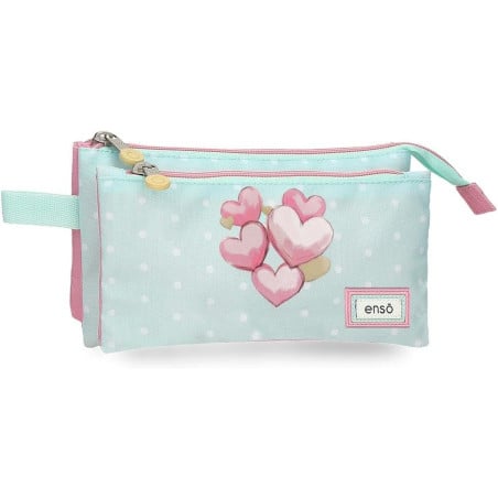Estuche 3 Compartimentos Enso Hearts De Jouma Bags