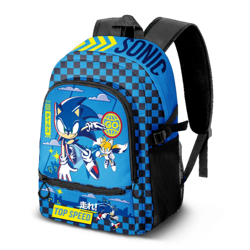 Mochila Escolar Sonic Fight 3.0 Go Adaptable A Carro 41 Cm De K-Ractermania