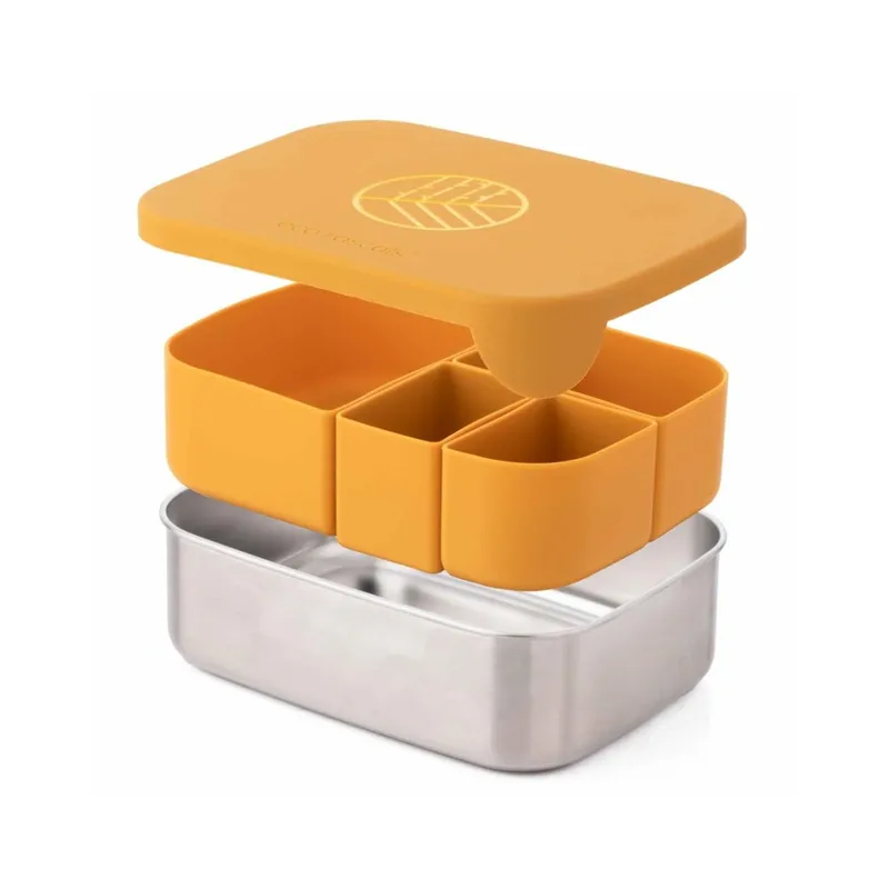 Caja Almuerzo Acero Mostaza