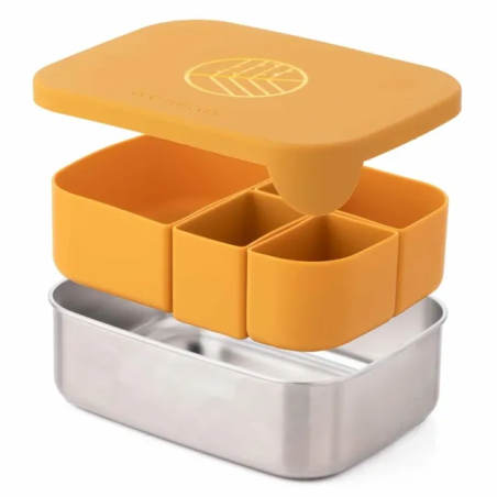 Caja Almuerzo Acero Mostaza