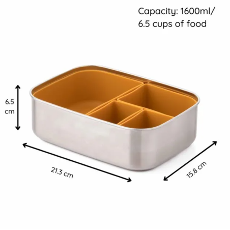 Caja Almuerzo Acero Mostaza