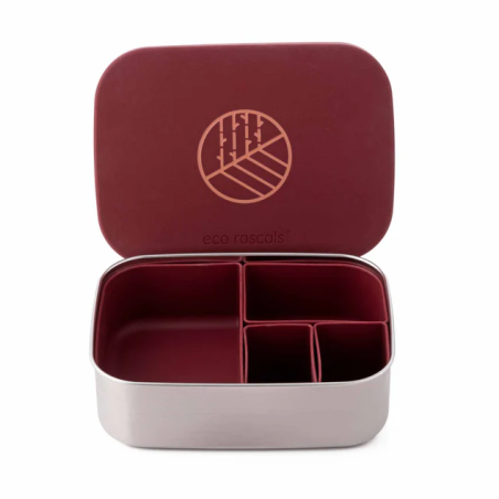 Caja Almuerzo Acero Burdeos
