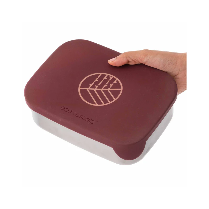 Caja Almuerzo Acero Burdeos