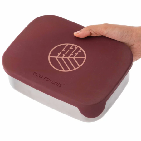 Caja Almuerzo Acero Burdeos