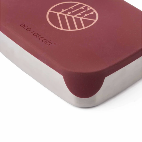 Caja Almuerzo Acero Burdeos