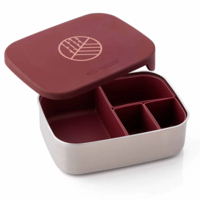 Caja Almuerzo Acero Burdeos
