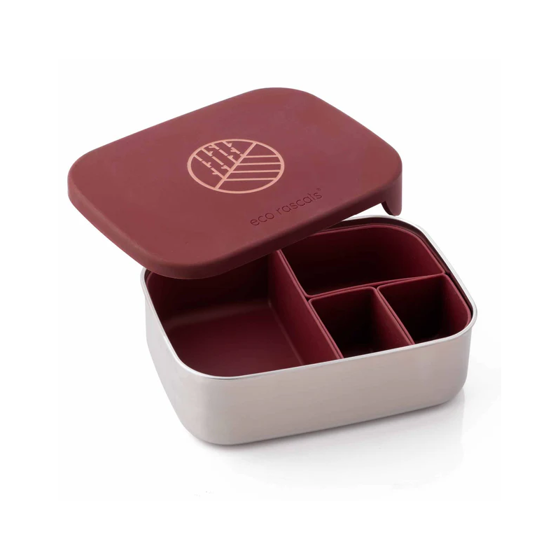 Caja Almuerzo Acero Burdeos