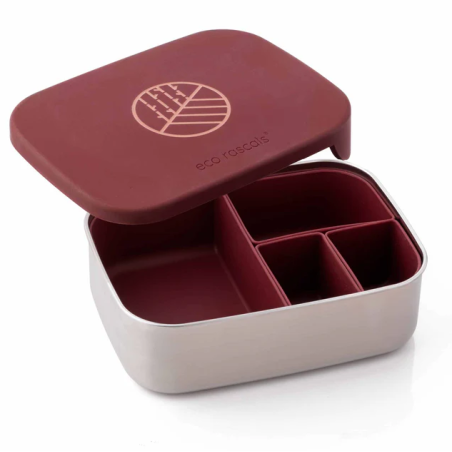 Caja Almuerzo Acero Burdeos