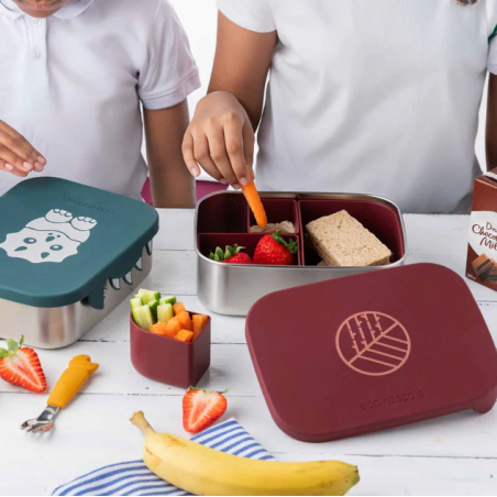 Caja Almuerzo Acero Burdeos