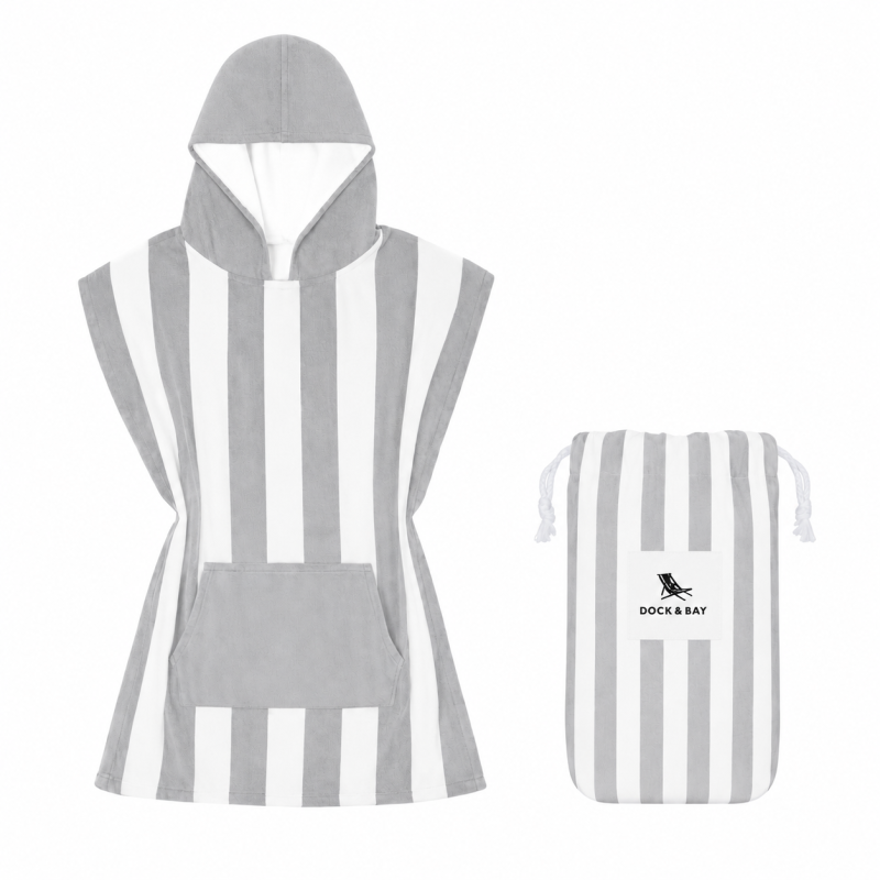 Poncho De Playa Infantil Dock & Bay Gris Talla 2-4 Años De Btbox