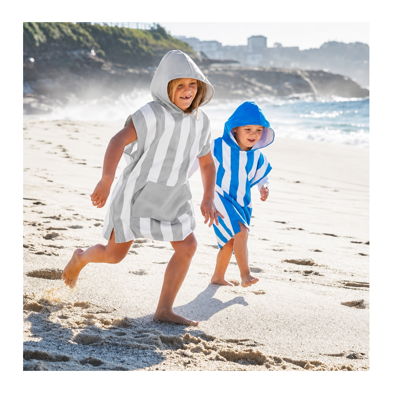 Poncho De Playa Infantil Dock & Bay Gris Talla 2-4 Años