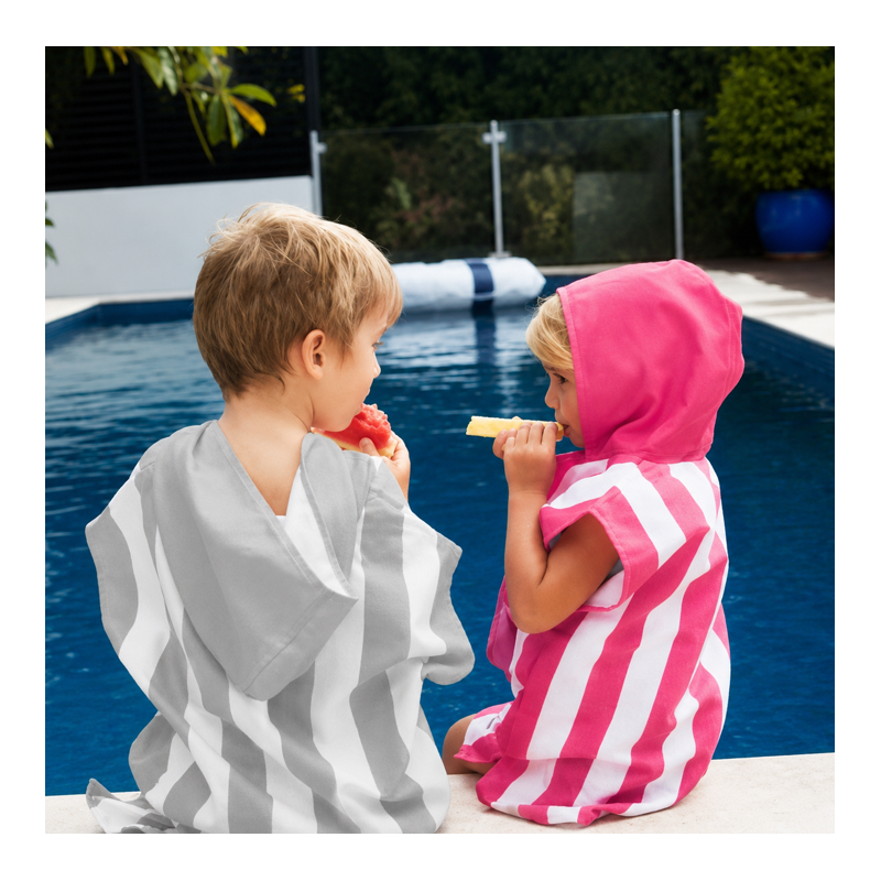 Poncho De Playa Infantil Dock & Bay Gris Talla 2-4 Años