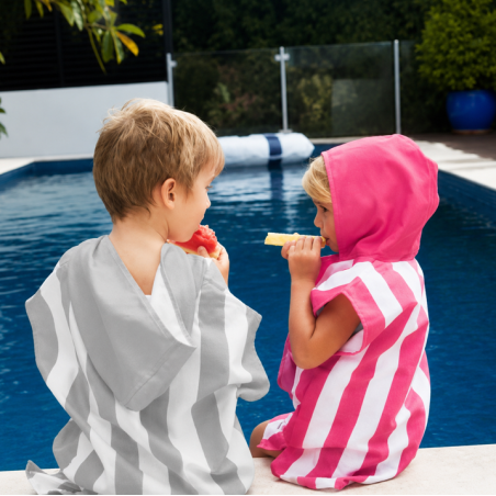 Poncho De Playa Infantil Dock & Bay Gris Talla 2-4 Años
