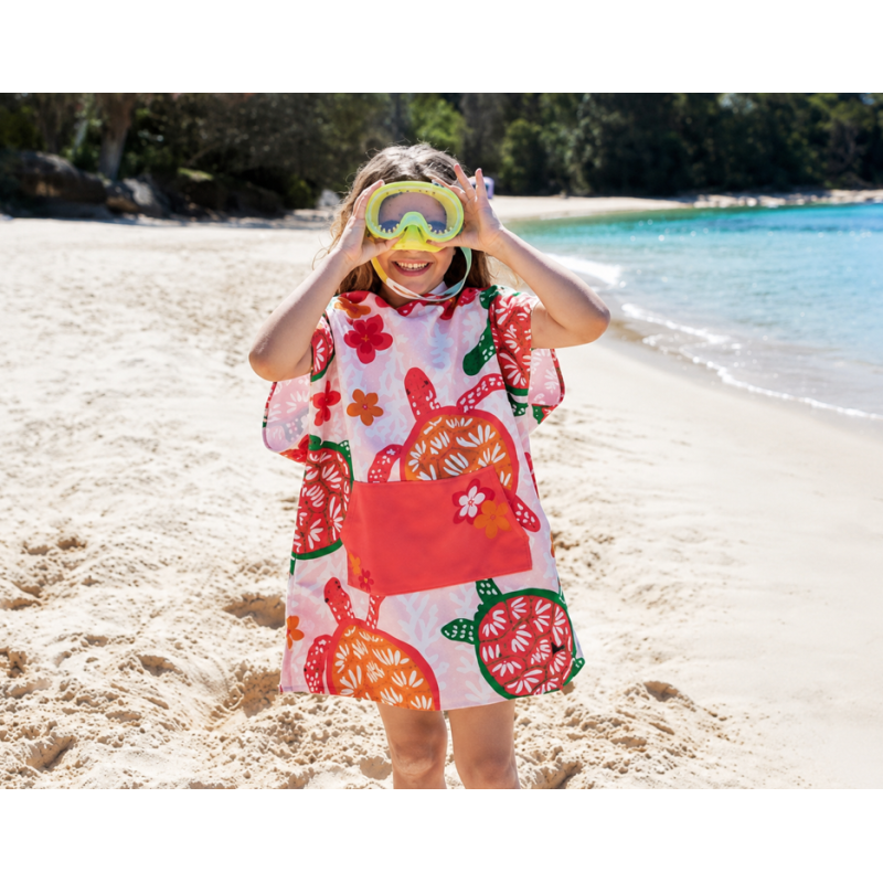 Poncho De Playa Infantil Dock & Bay Tortugas Talla 6-10 Años