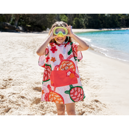 Poncho De Playa Infantil Dock & Bay Tortugas Talla 6-10 Años