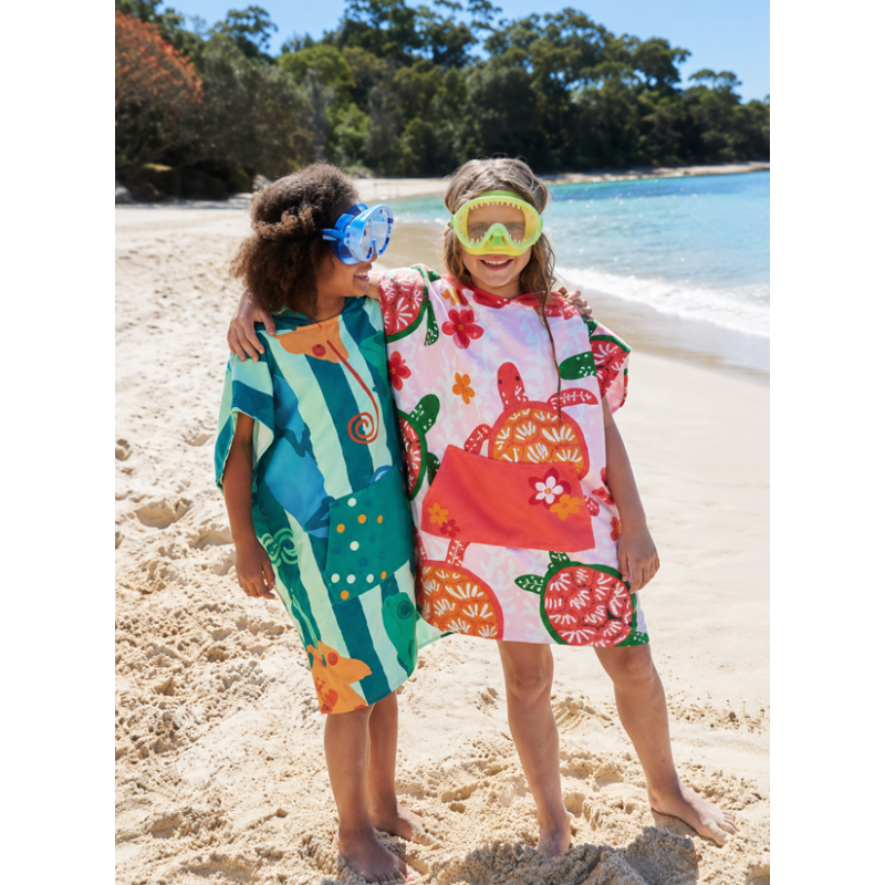 Poncho De Playa Infantil Dock & Bay Tortugas Talla 6-10 Años