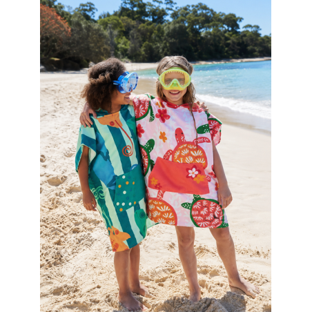 Poncho De Playa Infantil Dock & Bay Tortugas Talla 6-10 Años