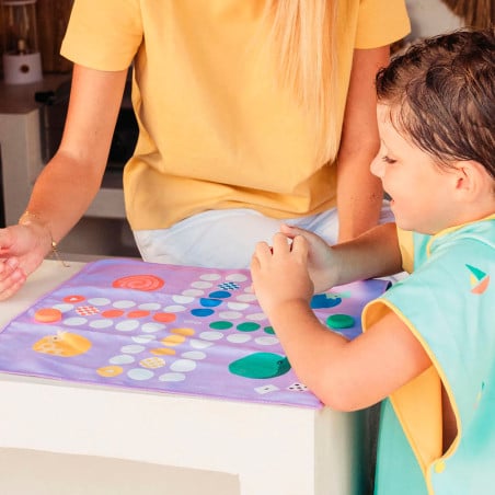Juego de Playa Tres en Raya/Parchis Microfibra