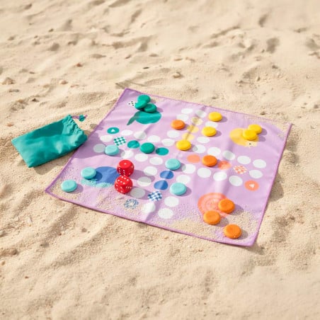 Juego de Playa Tres en Raya/Parchis Microfibra