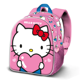 Mochila Infantil 3D Hello Kitty Corazón 30 Cm