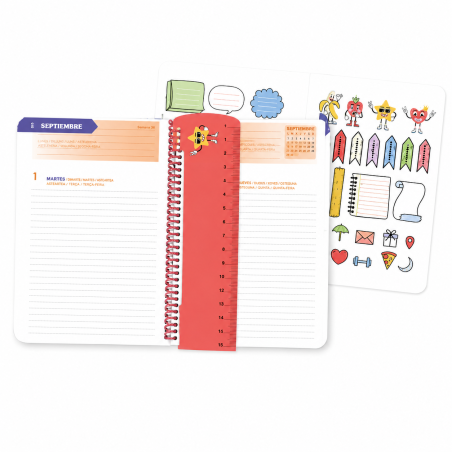 Agenda Escolar Frutas 2026/27 Con Regla