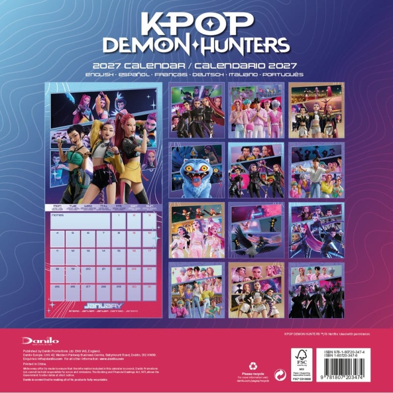 K-POP Demon Hunters Calendario 2027