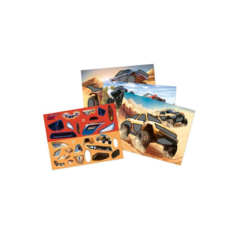 Action World Monter Cars Diversión Con Pegatinas
