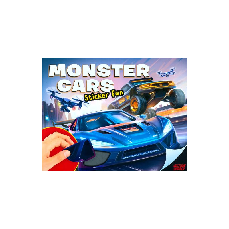 Action World Monter Cars Diversión Con Pegatinas