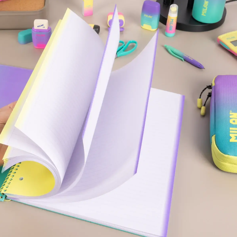 Cuaderno Milan A4 Sunset Verde 90H Espiral