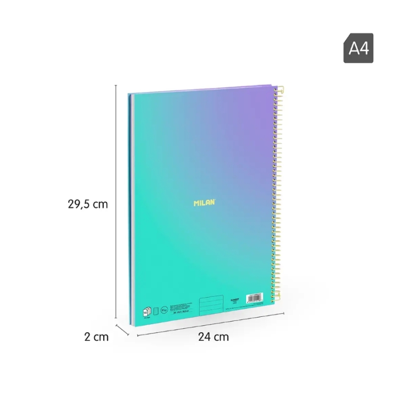 Cuaderno Milan A4 Sunset Verde 90H Espiral