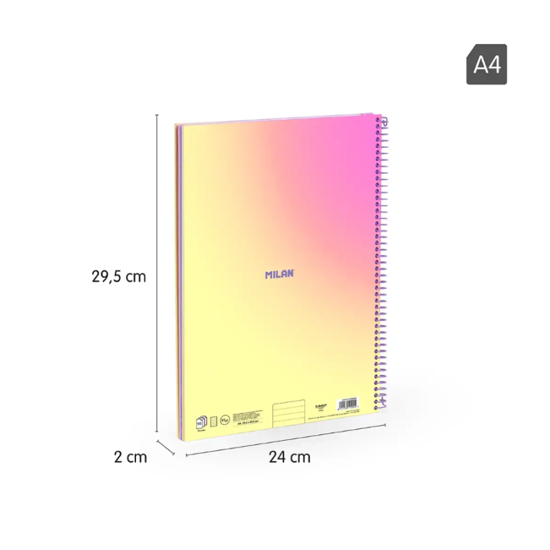 Cuaderno Milan A4 Sunset Amarillo 90H Espiral