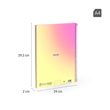 Cuaderno Milan A4 Sunset Amarillo 90H Espiral
